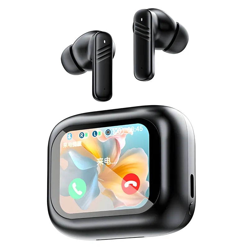 2025 New LX-10 Smart LCD Touch Screen Wireless Earphones Noise Cancelling Sport HiFi Earbuds Headset Fast Charging ANC Earphones